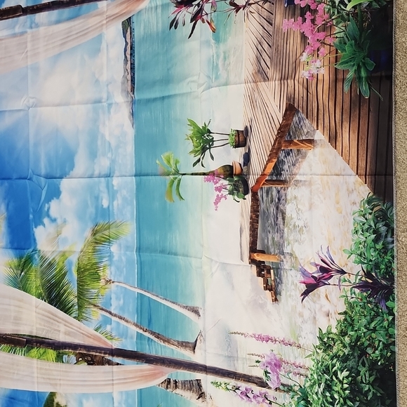 Carribean ocean scene beach scene wall hanging tapestry brand new - Picture 5 of 6